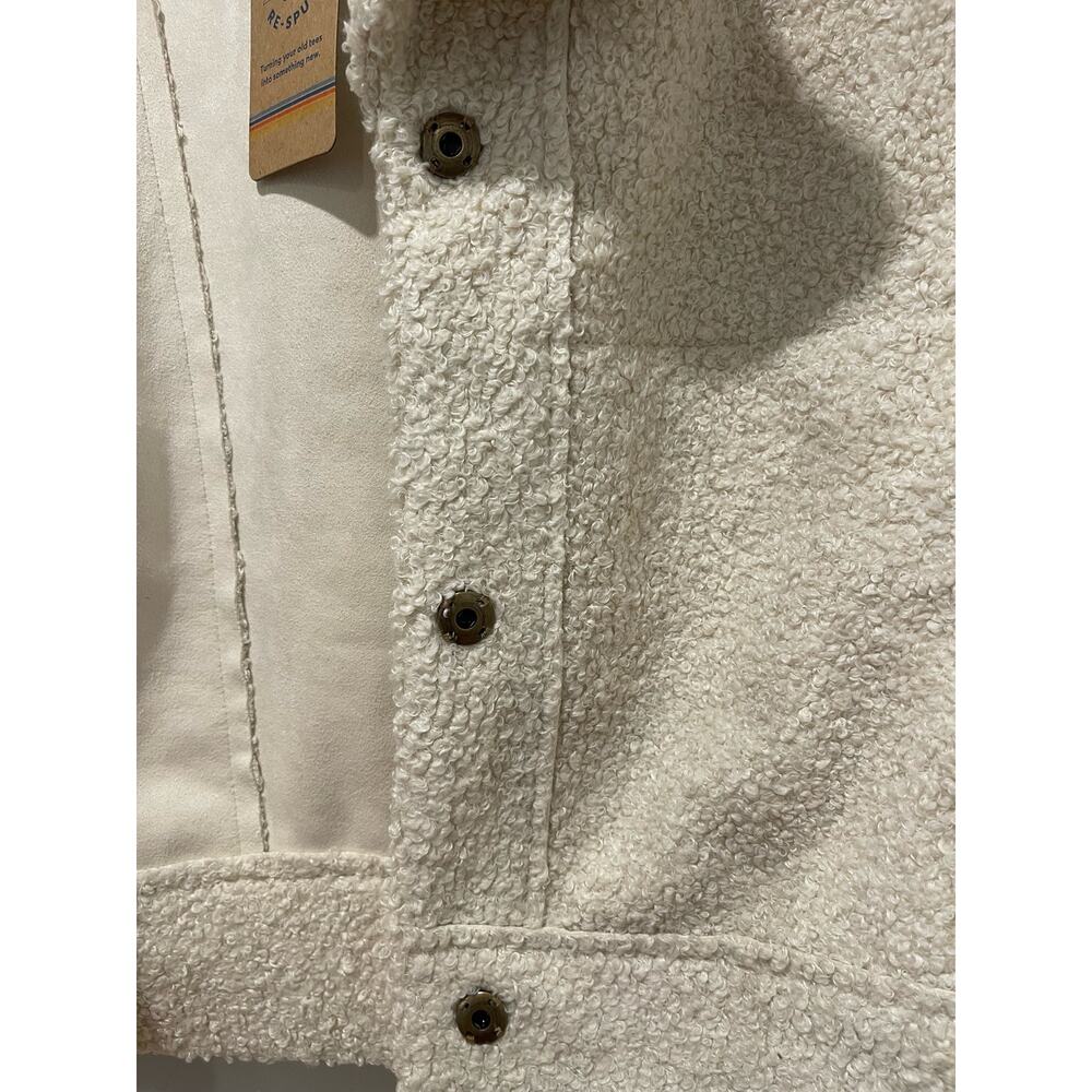 Marine Layer Quebec Sherpa Moto Jacket in Antique White Beige Size XS‎ - Picture 8 of 11